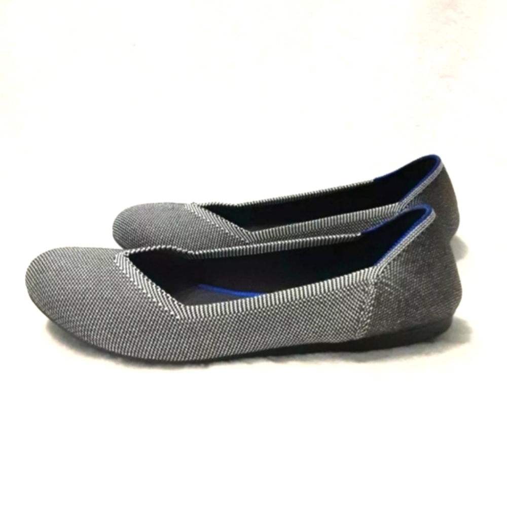 Rothys Black And White Ballet Flats Womens 10 round toe slip on shoes